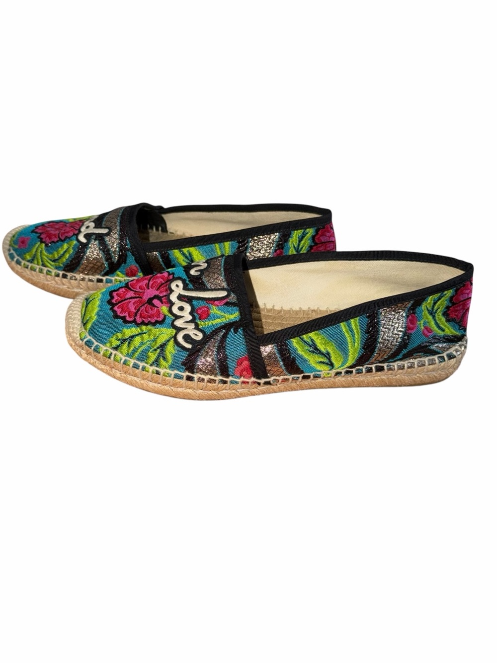 Gucci Shoes Blind For Love Pilar Espadrille Flats Women’s 40 (US 10) - Picture 3 of 8